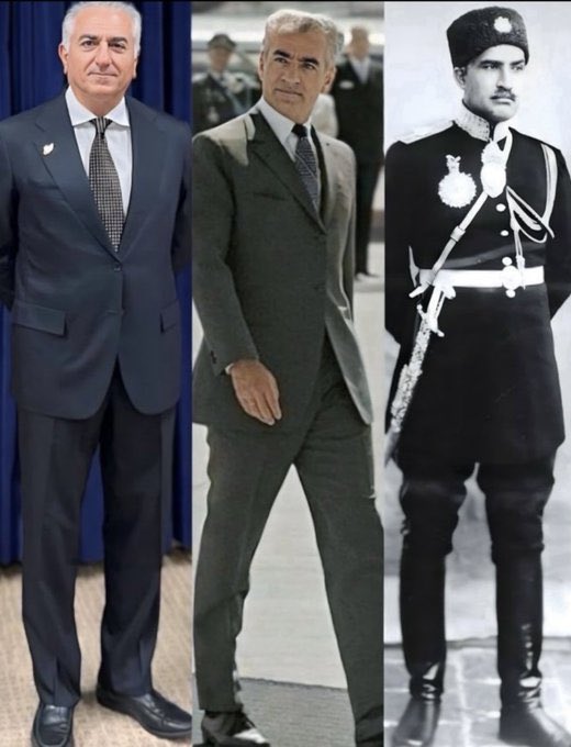 رضاشاه اول           شاهنشاه             رضاشاه دوم

#پادشاهی_موروثی_پهلوی