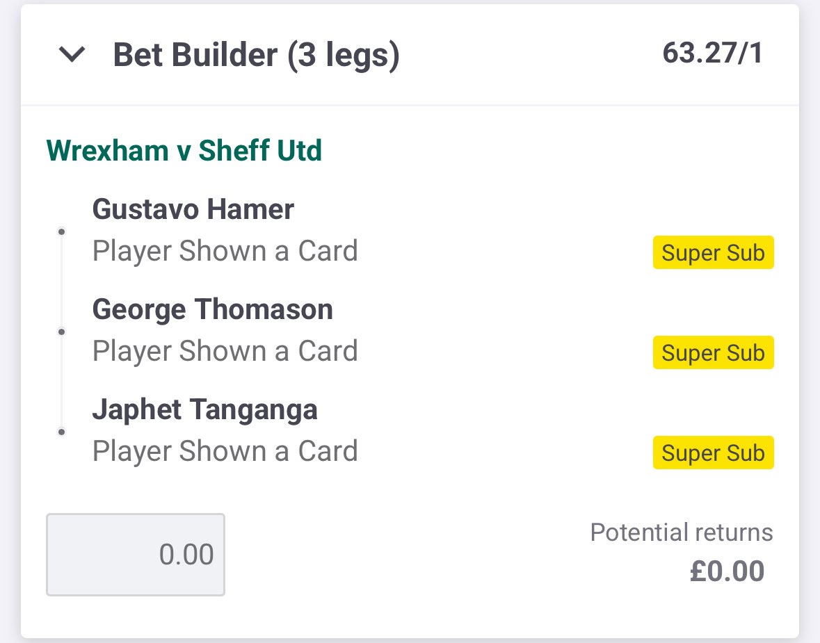 bettingvillage's tweet photo. Wrexham v Sheff Utd 🟡🔴

18+ gambleaware https://t.co/jbDdKkdoEX