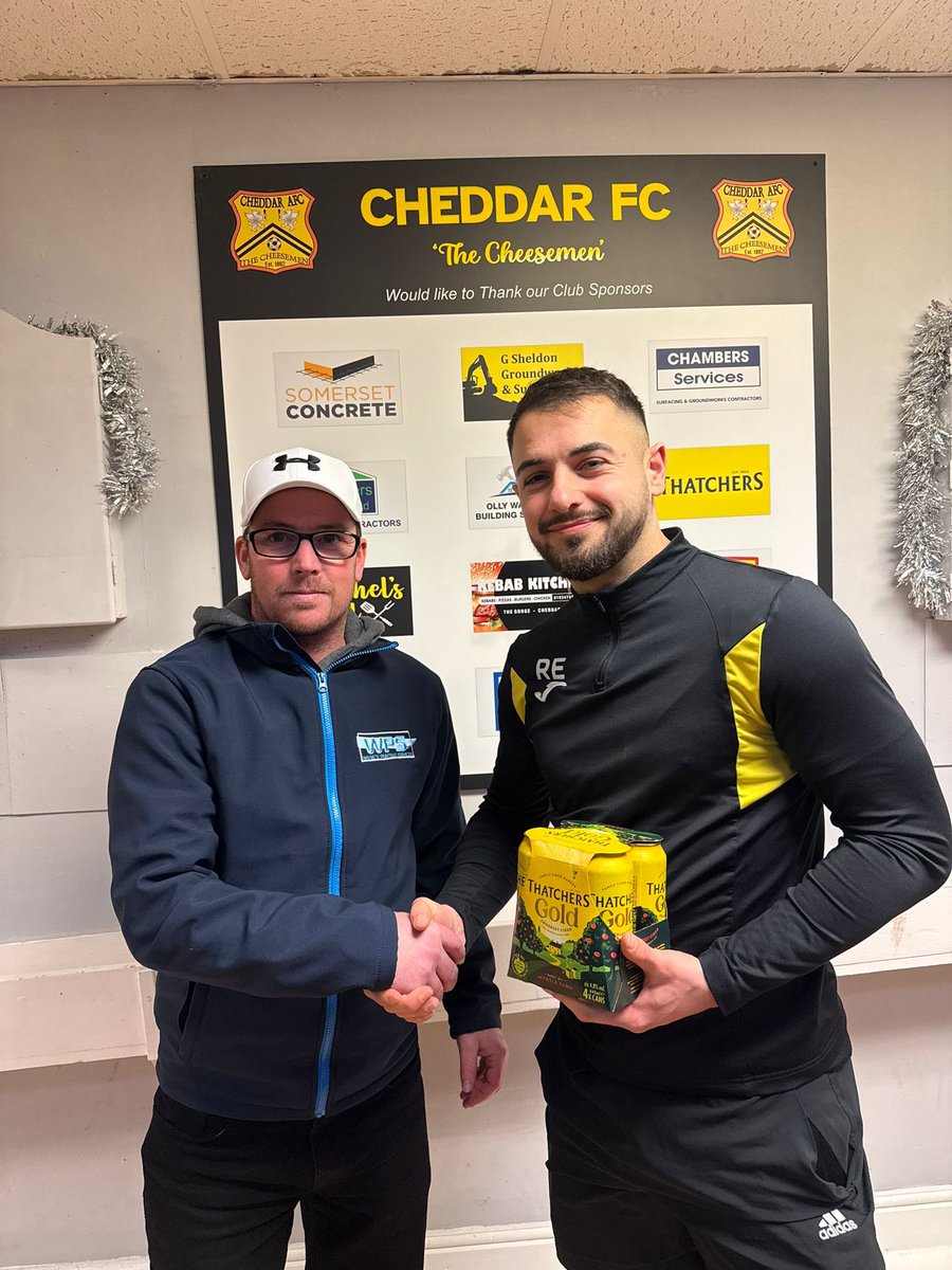 Well supported off the field in terms of crowd and sponsors today!!

Your <a href="/thatchers_cider/">Thatchers</a> POTM was awarded to Jordan Sole for his second half Brace.

Chambers Services awarded their POTM to Jordan Sole also! 

Finally Wayne’s Painting Services awarded their POTM to Ryan Eardley