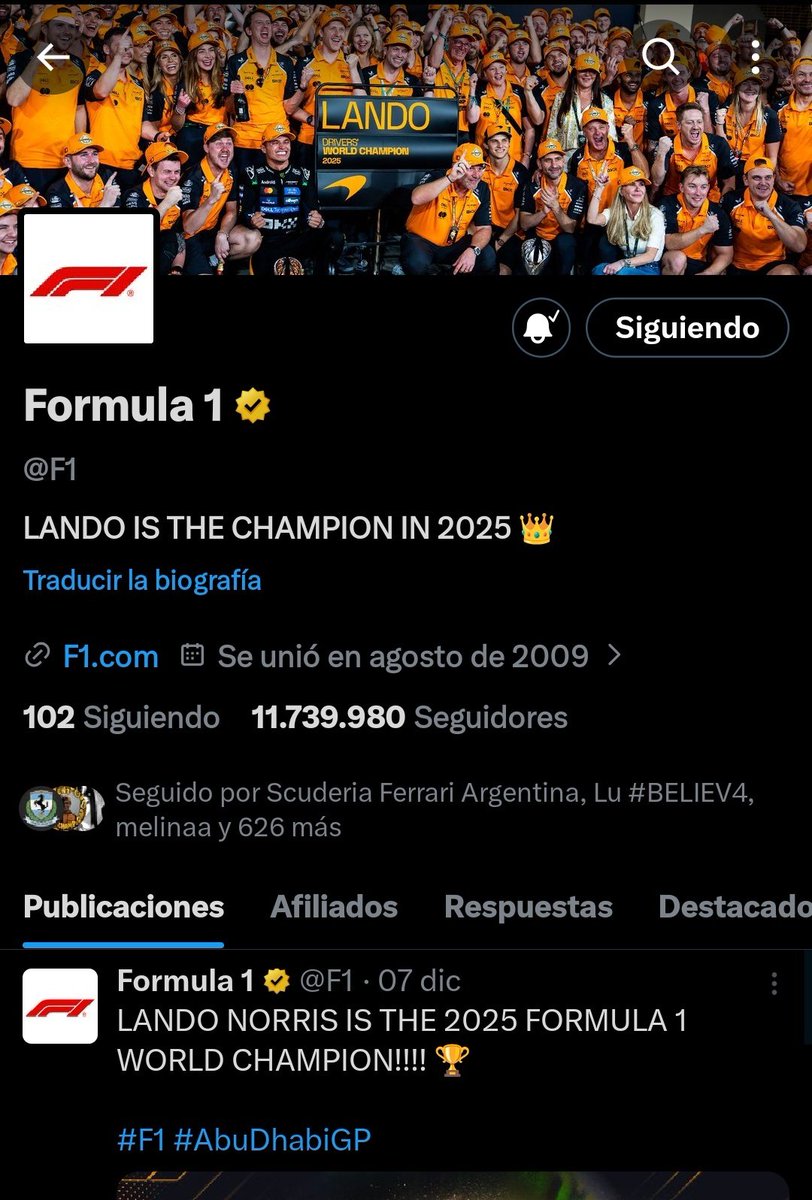 lvsfrancoo's tweet photo. x: "nadie va a recordar a lando siendo campeón mundial"
mientras tanto la f1: https://t.co/LFeNdCUP7g