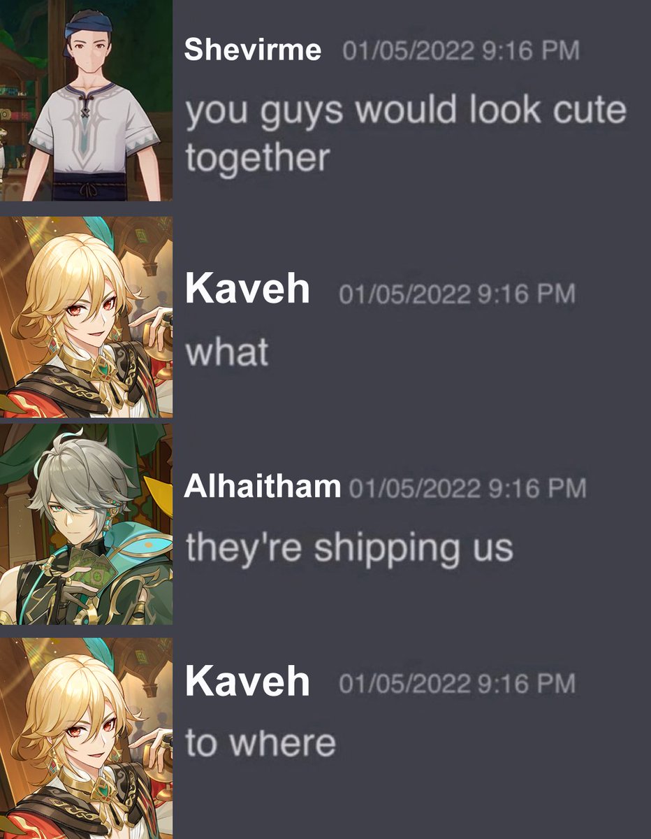 kavemira's tweet photo. ship so peak even the npcs ship them https://t.co/N1WC4Ycjf9