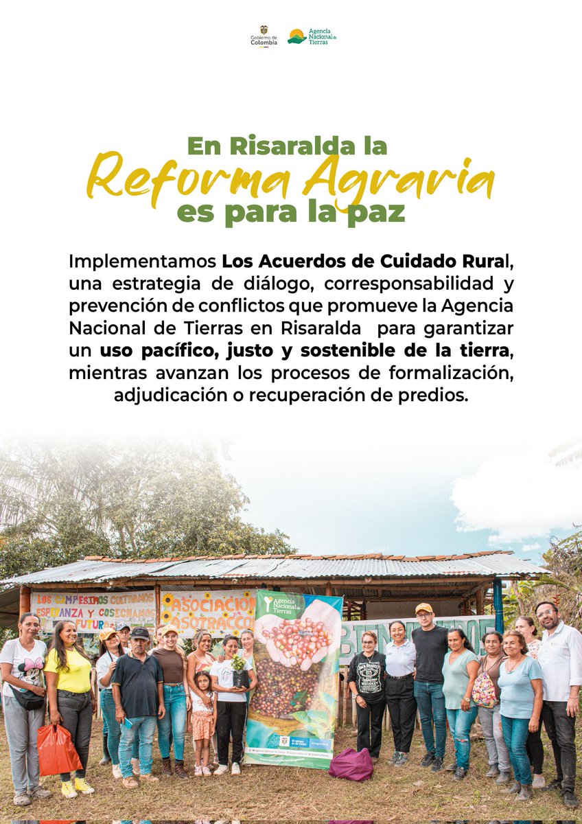 En Risaralda la Reforma Agraria pasó de ser una promesa a traducirse en hechos concretos, hoy avanzamos con presencia territorial,diálogo con las comunidades y decisiones que ponen la tierra en función de La Paz con justicia social.
                 instagram.com/p/DSvDSAtlP6w/…