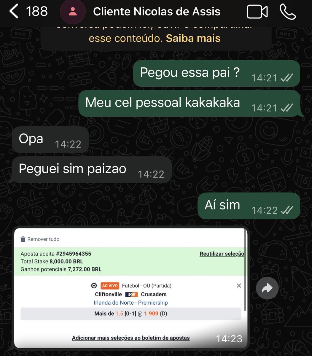 soltarambets's tweet photo. Eu sou muito feliz com isso, quem diria eu teria cliente com stake desse valor.  Que confia no meu trampo assim. 

Gosto de ressaltar que foi difícil, muito trabalho e estudo, pra ngm desistir de algo que quer muito. 

Mas não se iluda, só dá pra ganhar com EV+ https://t.co/f5IKphffmM