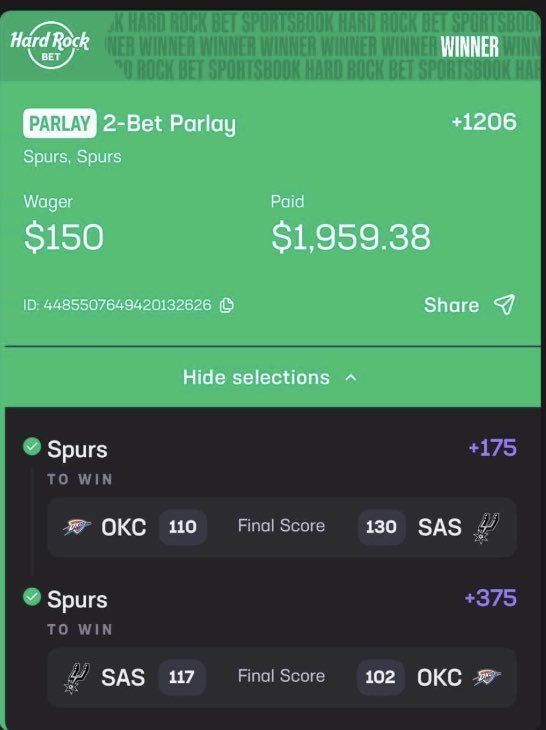 Sharpstacktips's tweet image. BRO PARLAYED BACK TO BACK SPURS UPSETS OVER THUNDER 😳

TAP THE LINK ON MY BIO TO JOIN ✅

#GamblingX | #PrizePicks | #Underdog | #CS2 | #Dota2 | #LeagueOfLegends | #eSports | #GamblingTwitter #TennisPicks #CFB #NFL #fanduelparlays