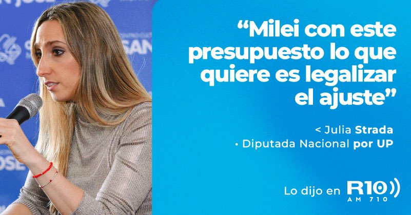 🗣️ "MILEI CON ESTE PRESUPUESTO QUIERE LEGALIZAR EL AJUSTE"

🎙️ La definición de Julia Strada, Diputada Nacional por UP, en comunicación con <a href="/LucasMella/">Lucas Mella</a> en #ElAmorEsMasFuerte.

🎧 youtu.be/f8mlH4xnrS4