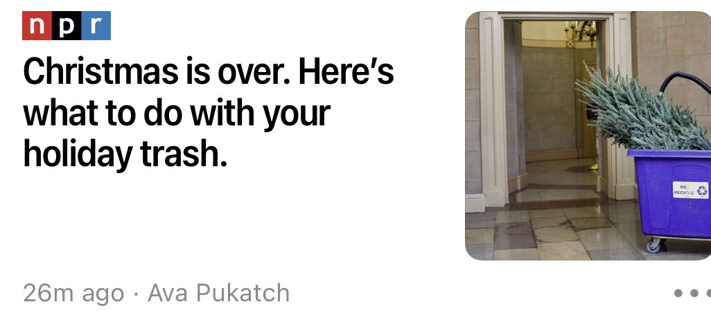 bgmasters's tweet image. Garbage from NPR, which treats Christmas as a retail spectacle. Christmas isn’t over! It began yesterday, lasts 12 days, and culminates on the eve of Epiphany / Theophany. Ignore the noise. Remember the reason for the season.