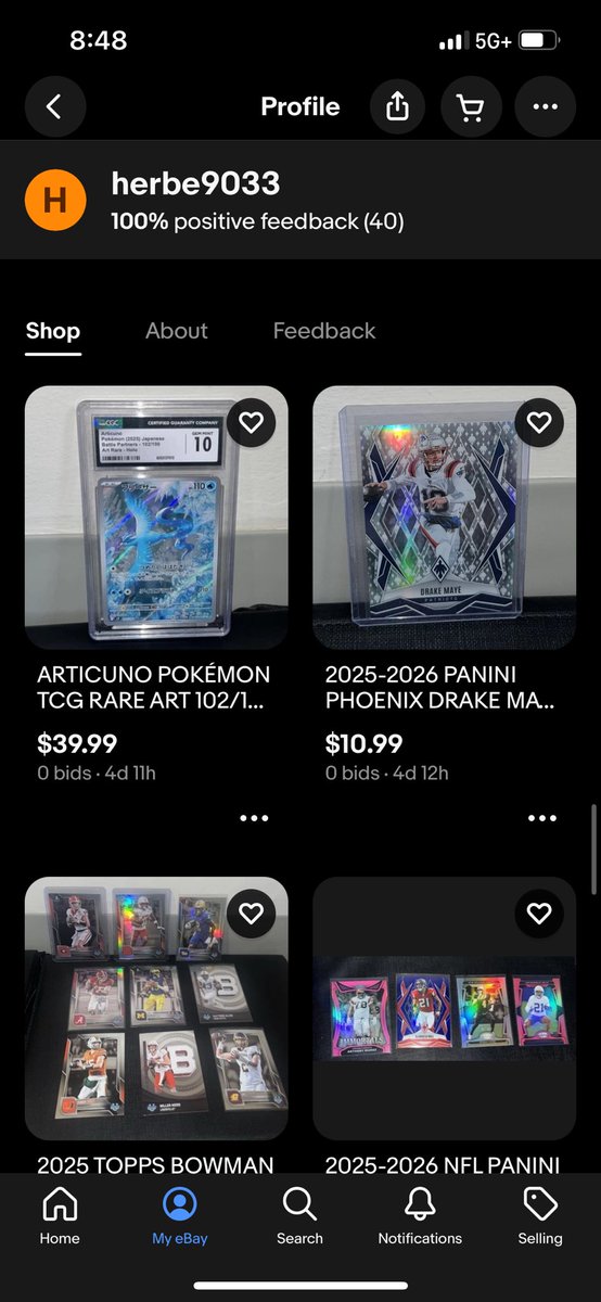 PSPNOLA1's tweet photo. AUCTIONS ARE COMING TO AN END SOON! CHECK OUT MY EBAY “herbe9033” TO GET YOUR CASE HIT, AUTO, NUMBERED CARDS FOR GREAT PRICES! HURRY BEFORE IT ENDS! 🚨🚨
EBAY LINK- https://t.co/0QZhOSPOmc
#TBBCrew #thehobby #sportscards #TradingCards #selling #sellingcards #ebayseller #ebay https://t.co/IG1Y3EhhKX