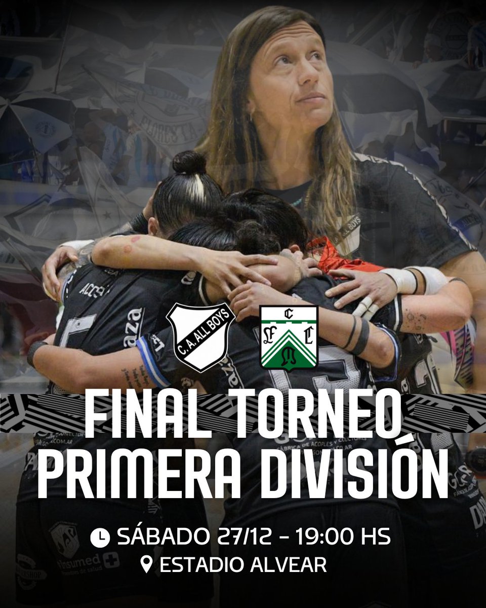 🏆 FINAL TORNEO PRIMERA DIVISIÓN 🏆

#FutsalFemenino

🌟 #AllBoys 🆚 #Ferro 
🗓 Sábado 27 de diciembre
🕗 19:00 hs.
🏟Club Alvear - Estadio Parque Avellaneda (Av. Directorio 4147. CABA)
📍Venta de entradas e Ingreso del Público de #AllBoys por calle Fernández 
🎟 $7.000
🔸 SOLO