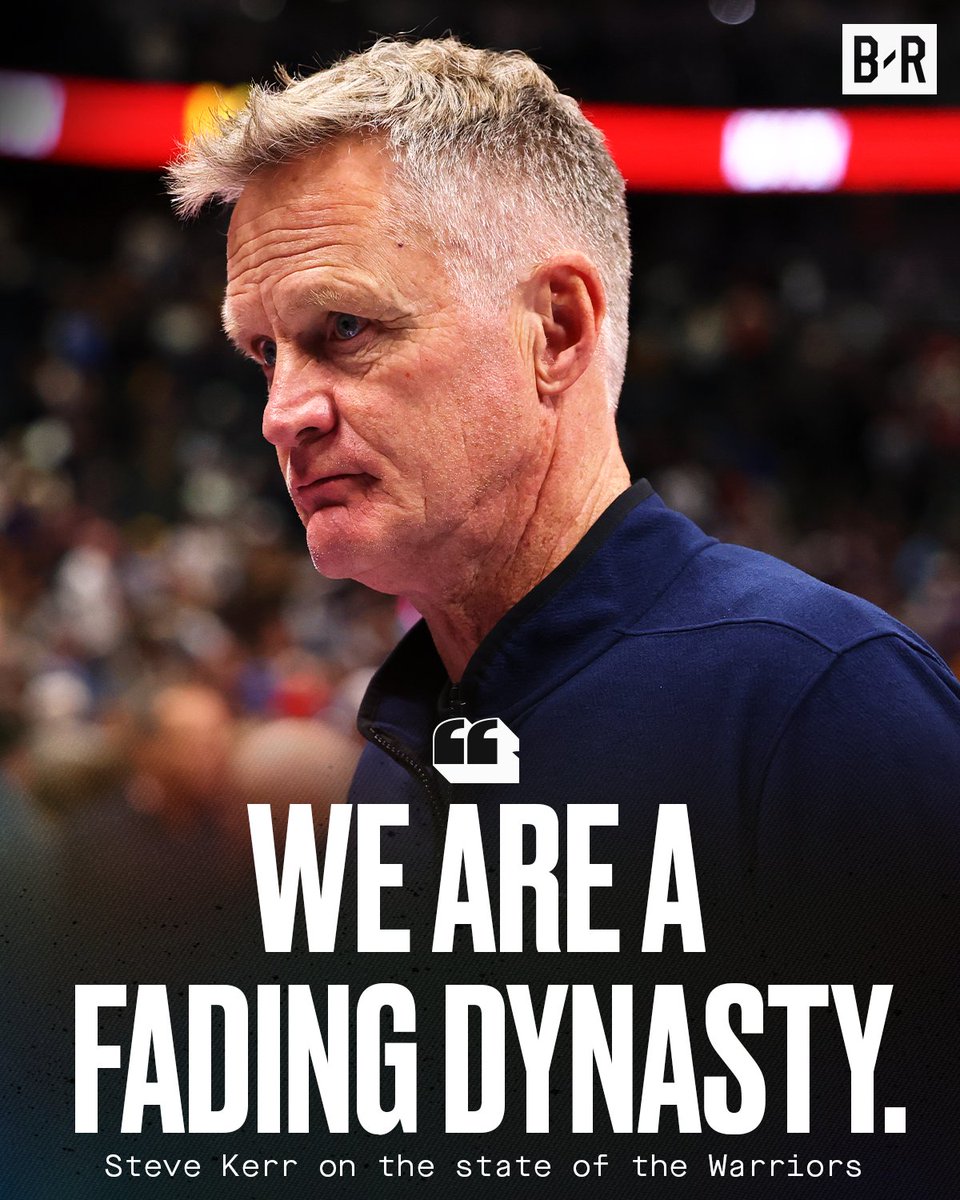 Steve Kerr opens up on the current state of the Warriors:
"We are no longer the '17 Warriors, dominating the league. We are a fading dynasty."