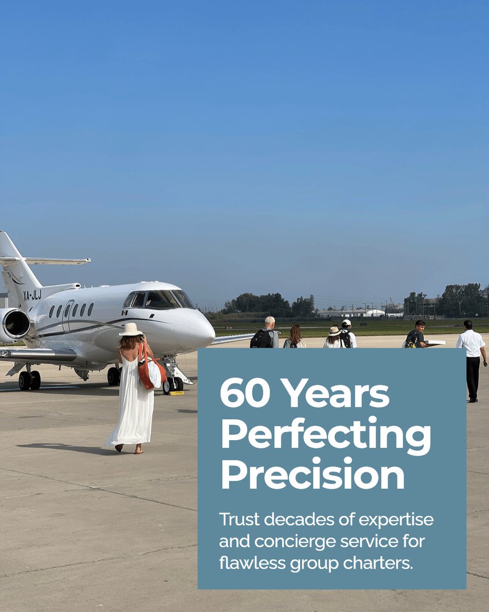 TriumphJets's tweet image. Flawless group charters require precision. 60+ years of expertise, top-tier operators, concierge-level service. #businessjets #privatejetcharters #triumphjets #privatejetlife #readyjetgo #lifeofluxury #chicago⁠ #mychicagopix