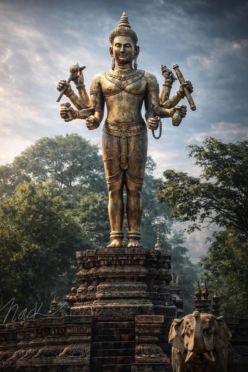 pheaktraneth's tweet image. The entire world, especially #Hindus around the globe, has witnessed the brutal cruelty of the Thai military in destroying the statue of Lord #Vishnu—the deity who creates and preserves the world—during its use of invading military force against Cambodia. #India #Cambodia…