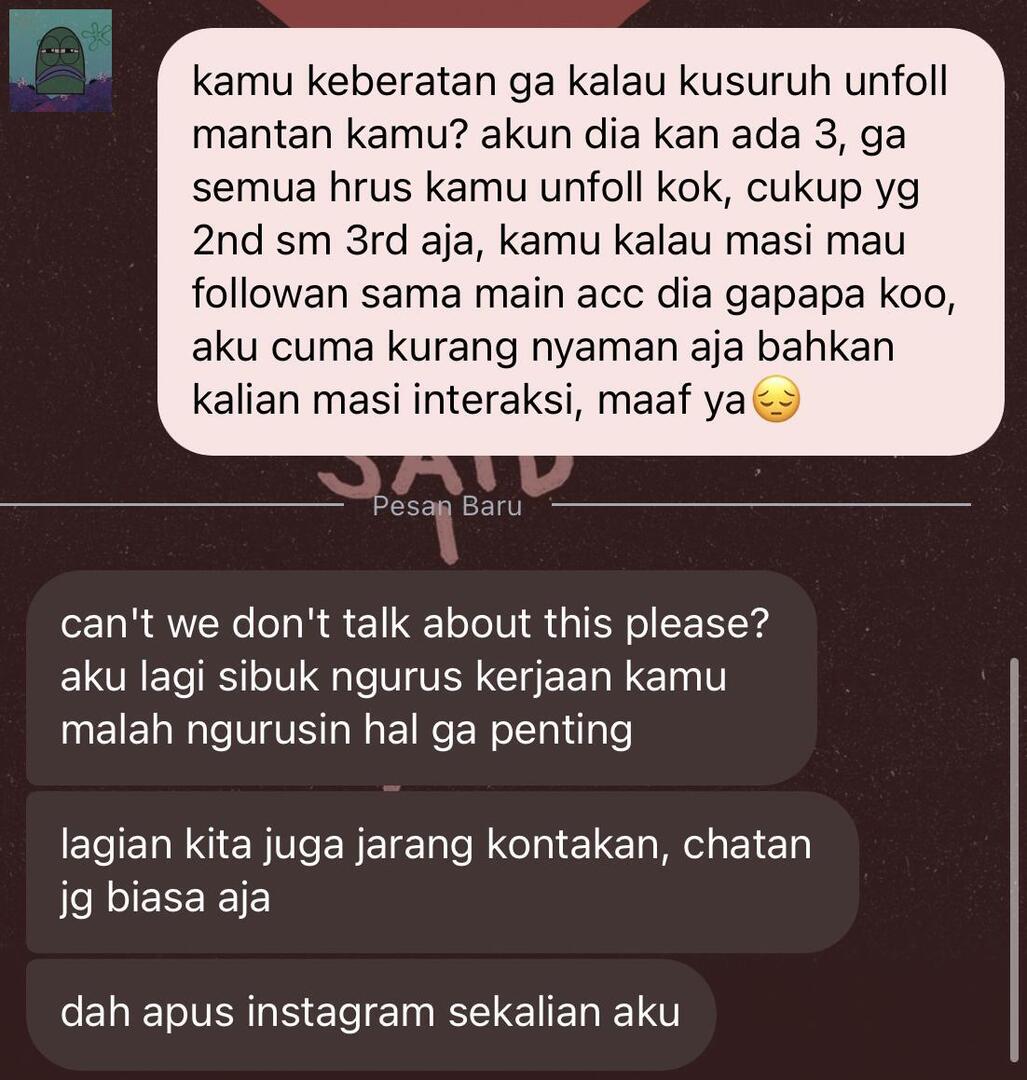 tanyakanrl's tweet image. Tanyarl a a a akuu salah apa ya kak ya.....👉🏻👈🏻 dia ga apus ig sih, tapi udh diemin sender seharian