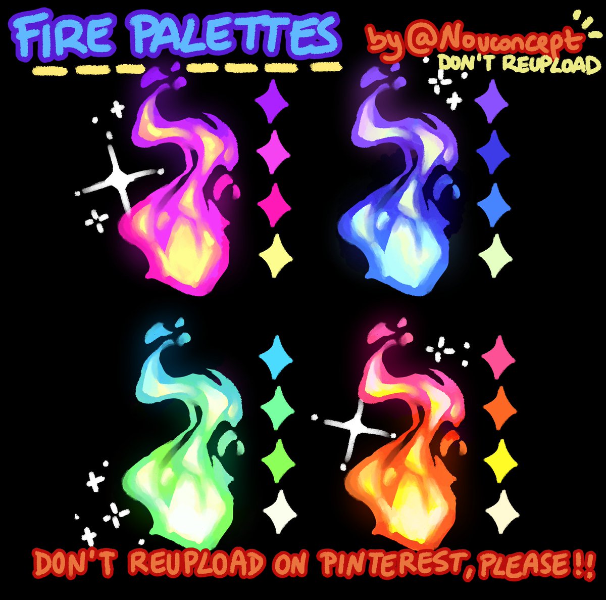 fire color palettes I did a while ago! ✨🔥