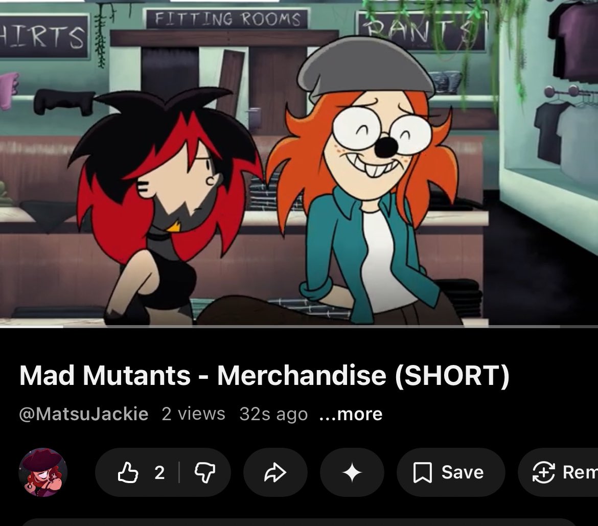 MadMutants's tweet image. New short! Just an ad for the official MatsuJackie merch store, but we tried to make it a fun one.

Link: youtu.be/CCSi1AnbY3A?si…

#indieanimation #madmutants #merchstore #matsujackie