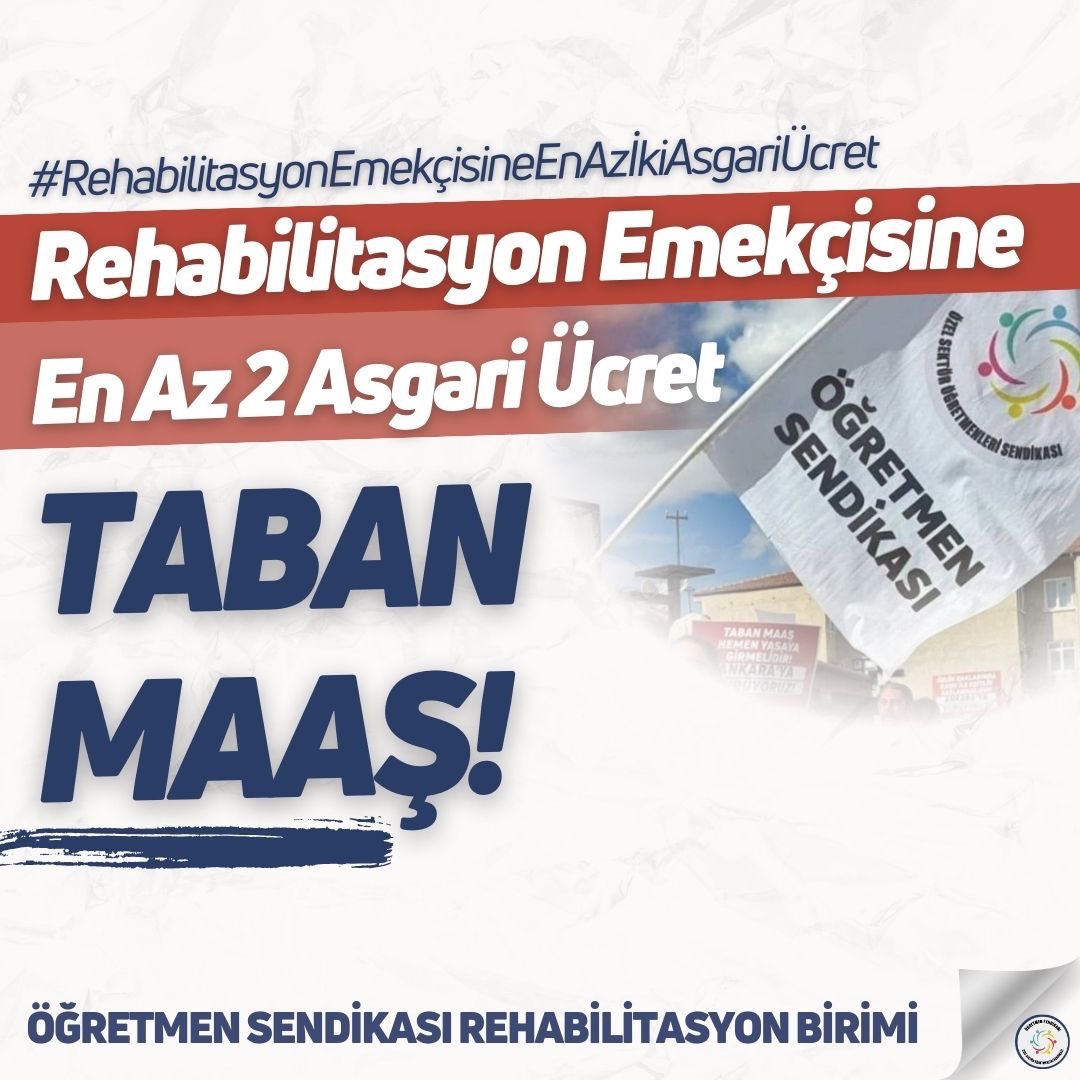 Bu bir ücret meselesi değil,
bir yaşam meselesidir.
Rehabilitasyon emekçisi yoksulluğa mahkûm edilemez.
#RehabilitasyonEmekçisineEnAzİkiAsgariÜcret

<a href="/Yusuf__Tekin/">Yusuf Tekin</a>