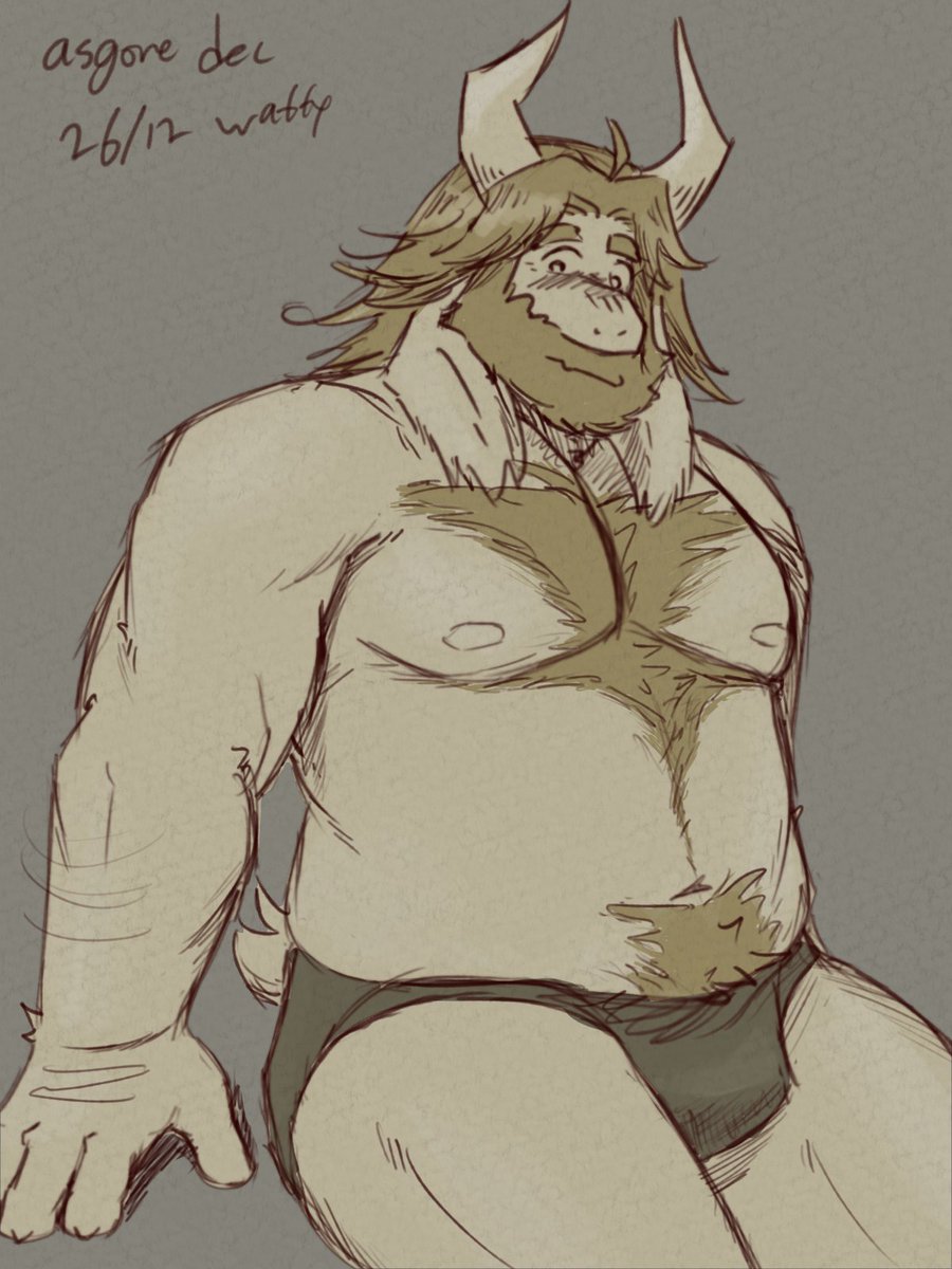 waffWafer's tweet image. #12月は毎日アズゴア  Day 26 i wanna draw wholesome dadgore stuffs but i havent seen my man naked in a while #asgore #アズゴア