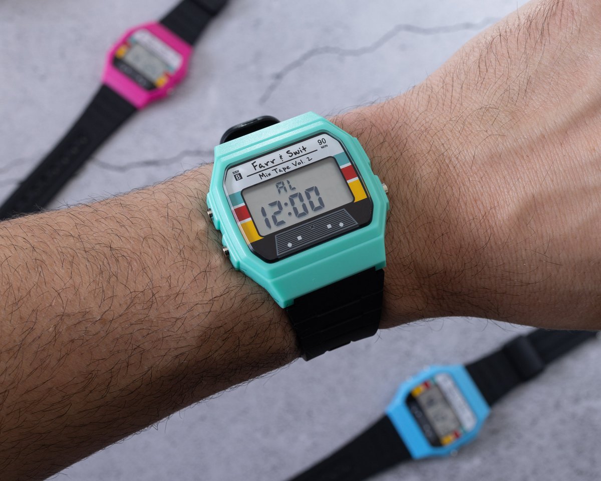 When was the last time you gave someone a mix tape?

With the Farr &amp; Swit Mix Tape B Sides Vol. 2 XL, that could be today. The independent Chicago-based watchmaker was inspired by the format and built its affordable digital timepiece around it.

Ariel has the full J-card notes