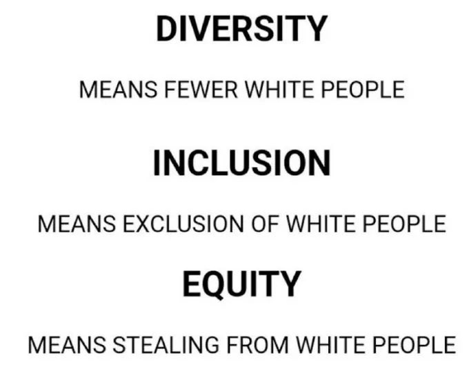 OldeWorldOrder's tweet image. The entire concept of DEI is little more than a eugenics doctrine aimed at culling our numbers.

It's not surprising that people end up thinking like this.