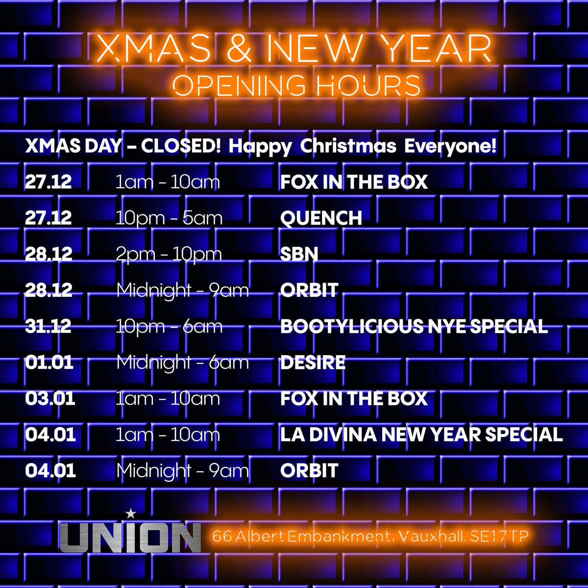 Club Union Vauxhall (@unionvauxhall) on Twitter photo 