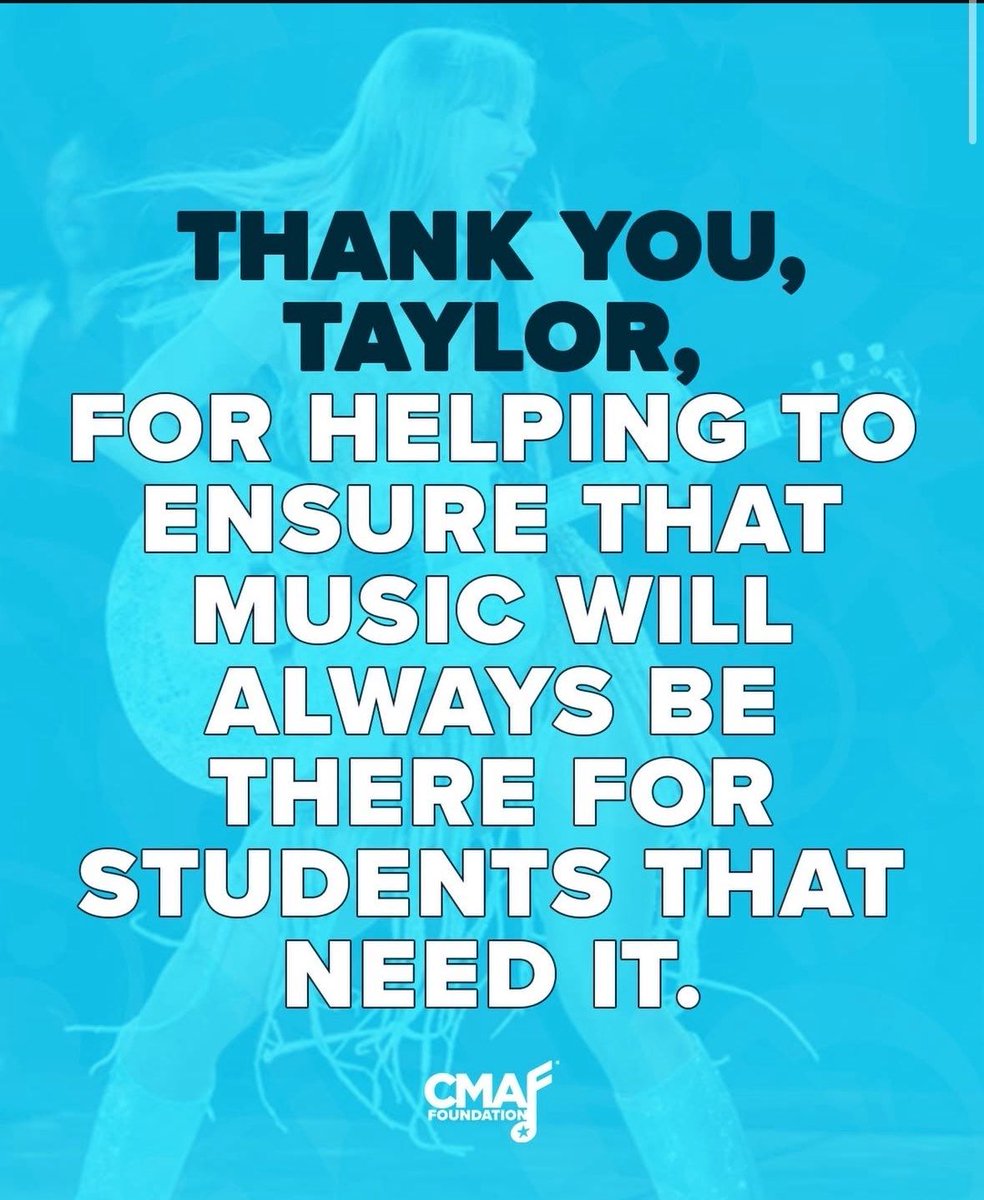 TheSwiftSociety's tweet image. 🎵| Taylor Swift provided a generous donation to the CMA Foundation, which provides and maintains music education programs!