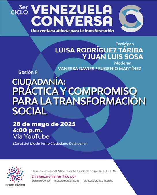 ForoCivicoVzla's tweet image. #RecuentoAnualFC ¿Cómo la participación cívica fortalece la democracia y el desarrollo social? Junto a @LUISA_HRT y @JuanLuisSosa2, el 3er ciclo de #VenezuelaConversa cerró con un debate clave: ciudadanía, práctica/compromiso para la transformación social. youtube.com/watch?v=WqvBFq…