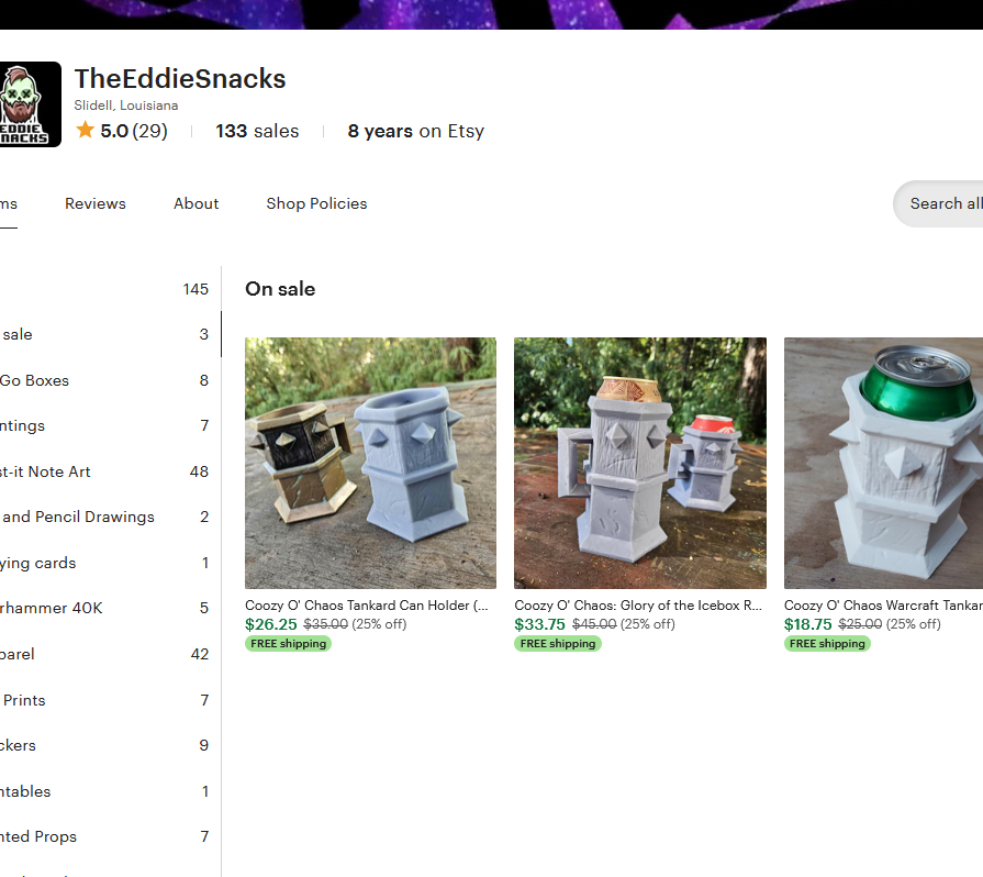 eddie_snacks's tweet image. I'm having a liquidation sale for all of the unpainted Coozy O'Chaos tankards! 25% off. #christmas #etsysale #warcraft