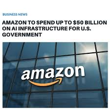 AIMarketCapB's tweet photo. Amazon is going big on government AI.

AWS plans to invest up to $50B to build AI and supercomputing infrastructure for U.S. federal agencies+ including secure Top Secret and GovCloud regions

It’s a clear bet that the next phase of AI growth will be driven by government, defense, and regulated workloads — not just consumer apps.