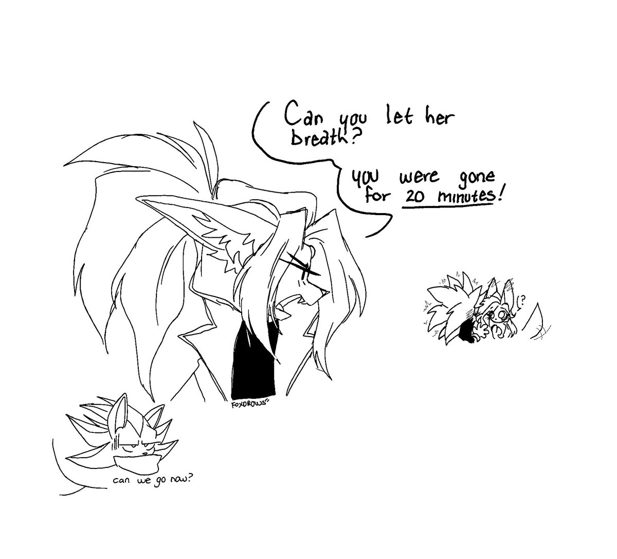 FoxDrows's tweet image. a worried boyfriend😂

I thought about the fact that when Silver reunites with Persephone, they don't kiss, but rather they both touch their foreheads together while relaxing""" lol