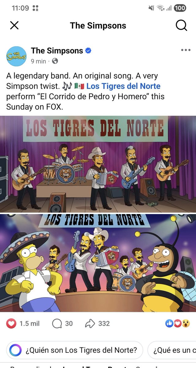 david_vimu's tweet photo. 🤩 ni en mis mejores sueños... Los poderosos Tigres del norte en los Simpsons 🤯 https://t.co/D4eFYxGTq5