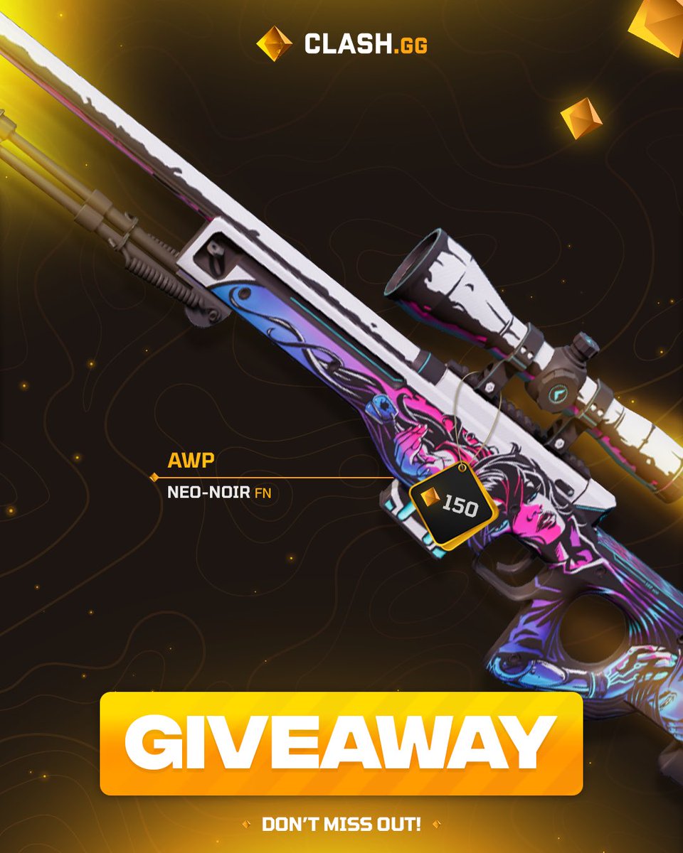 SippinDirtyS0DA's tweet image. $100 AWP | Neo Noir Giveaway 🎉 

To Enter:
✅ Follow Me &amp;amp; @clashdotgg 
✅ Repost + Like + Tag 2 friends 

⏰ Winner picked In 1 week