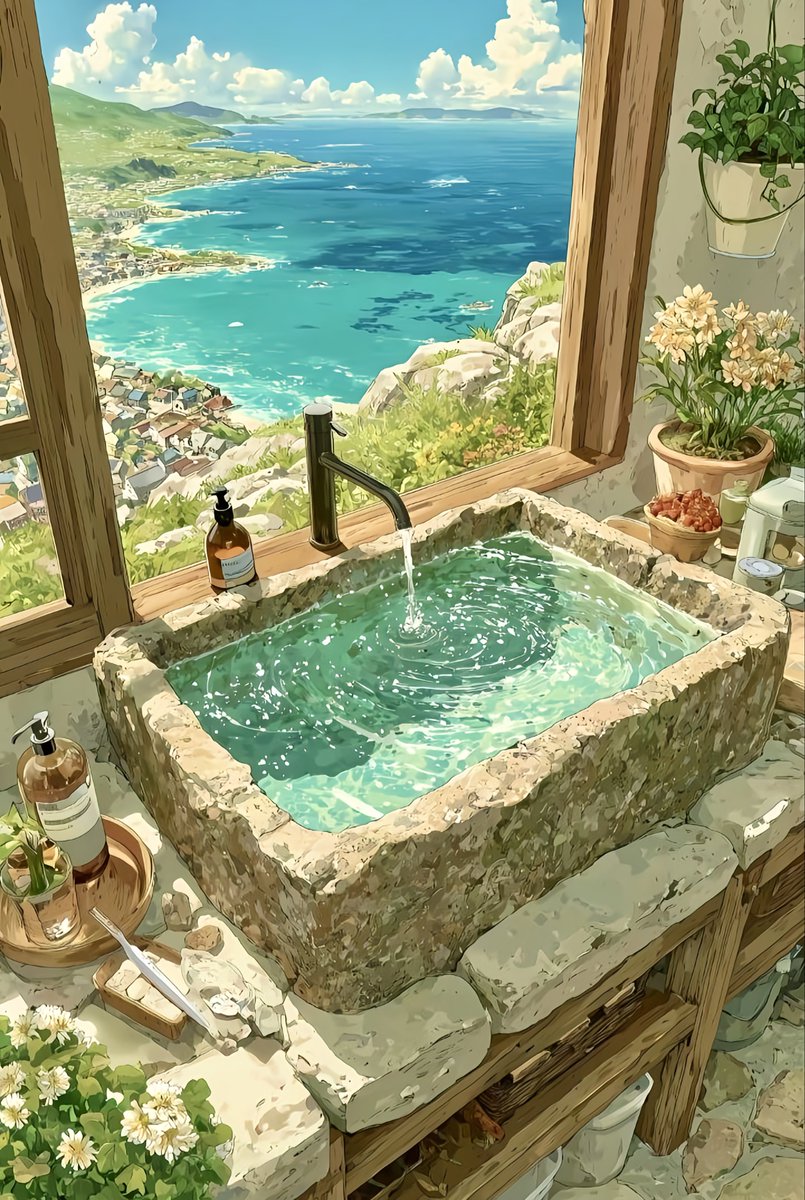 aestheticsguyy's tweet image. Ocean breeze, morning ease 🌊