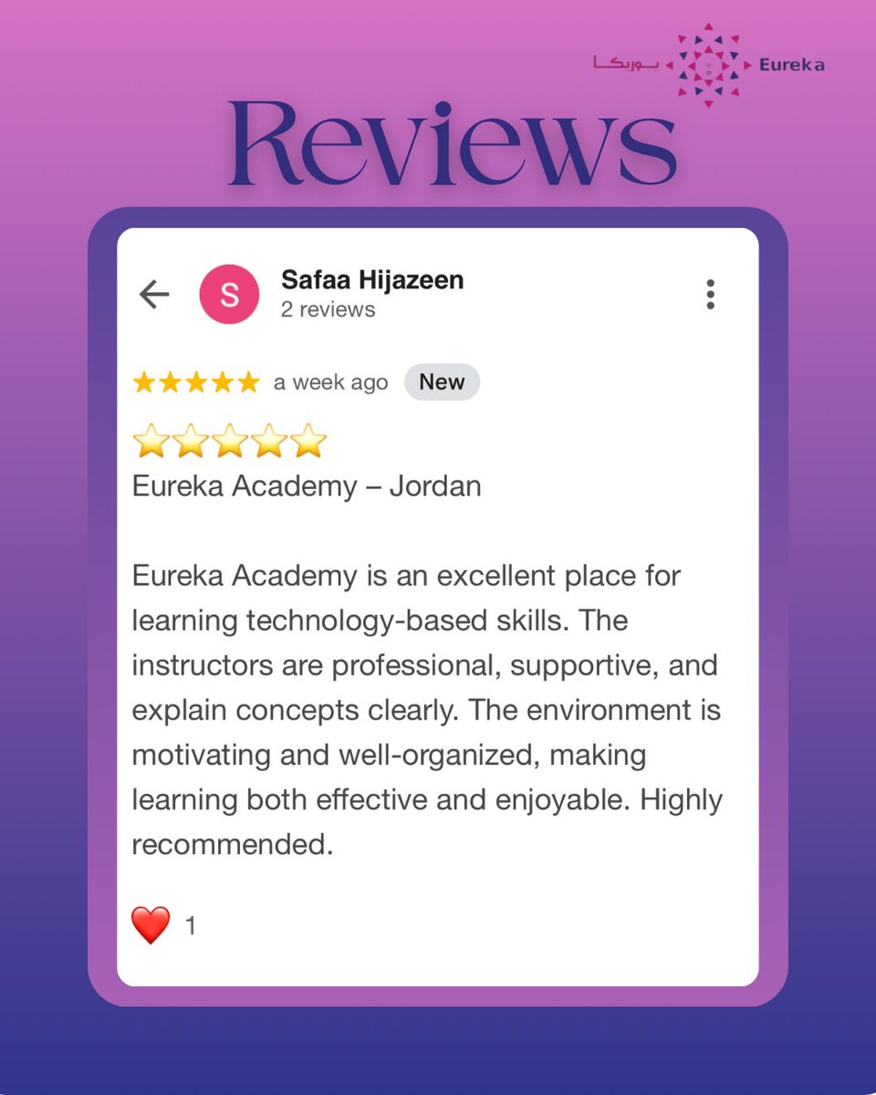 لما الكلام يطلع من القلب… بيوصل للقلب 🤍
ثقة الأهالي هي أكبر إنجاز إلنا،
وتطوّر الطلاب هو دليلنا الحقيقي.

instagram.com/p/DSvMkY7jIXD/…