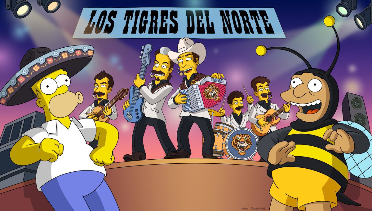 Los Tigres del Norte tendrán una aparición en Los Simpsons este domingo con una canción original llamada “El Corrido de Pedro y Homero”.