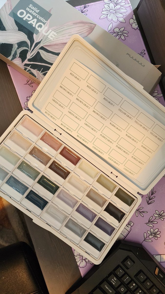 I bought myself something for christmas and it just got here barely before christmas. I havent really had time to art this year but the pallete is such a me watercolor set I splurged. Have nothing to paint but I love it.