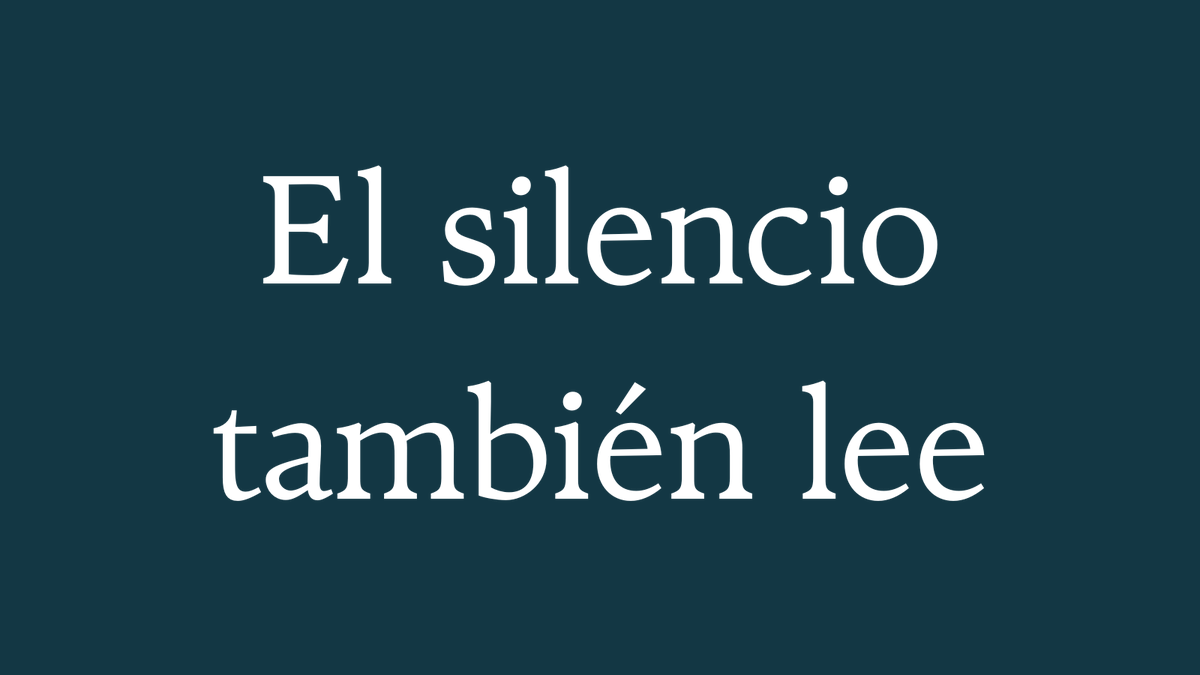 VocesIndelebles's tweet photo. El silencio también se lee https://t.co/1JwSEVDAHP
