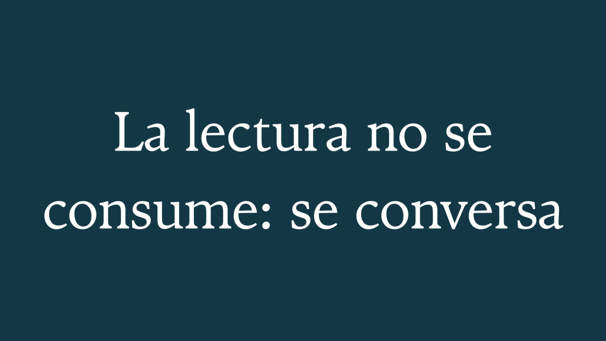 VocesIndelebles's tweet photo. La lectura no se consume: se conversa https://t.co/IsnuvdVx8g