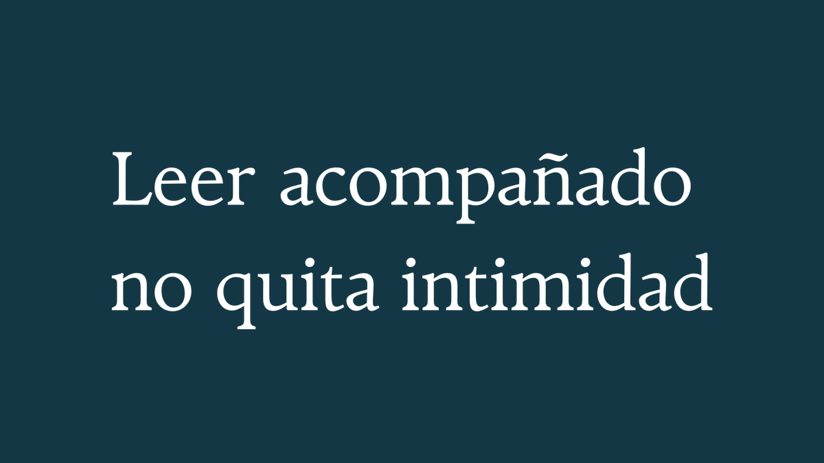VocesIndelebles's tweet photo. Leer acompañado no quita intimidad https://t.co/SUGhb8d7Wz