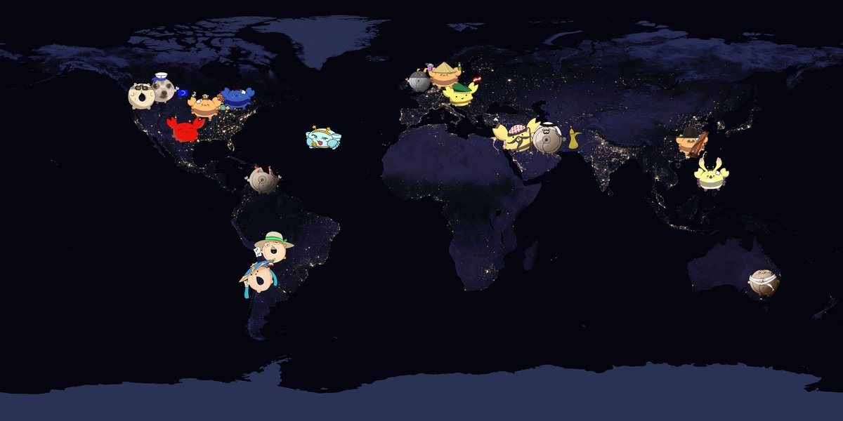 Scaramouche_0_0's tweet photo. A message from the Butter Cookies:

Merry Christmas Shiina!  With your Kaniverse streams, we decided to redo last year's Butter Kani Community with your new mascots!  First, with our general locations, to show you how far and wide your light reaches now~  We hope you like the choice of using NASA's Black Marble as the backdrop.  Secondly, as a group picture of the crew of the A.S.S. Thousand Kani's maiden voyage!  We hope you like it ^^  

For any butter cookies that we couldn't reach!  Feel free to reply with your own cookie or crabee self!  All abroad the A.S.S. Thousand Kani~  Visiting every port worldwide~  No cookie left behind!  #CookiesAndCrabees

@AmanogawaShiina