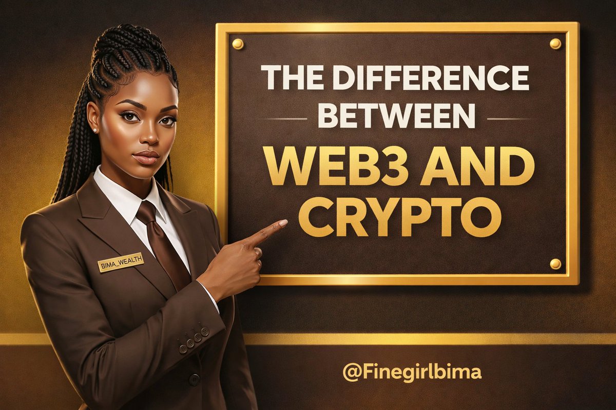 THE DIFFERENCE BETWEEN WEB3 AND CRYPTO.

Web3 and crypto are often mentioned together, which makes many beginners think they are the same thing.

No they’re not.

And knowing the difference helps you choose where to focus and how to grow in the space.

Honestly, most people think