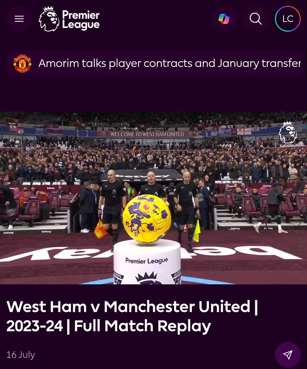 Acabo de descubrir que, en la página de la Premier League, puedes ver TODOS los partidos COMPLETOS de la liga desde la temporada 2006/07 hasta la 2023/24. En HD y con narración en inglés. Previo registro.

Me parece espectacular esto.