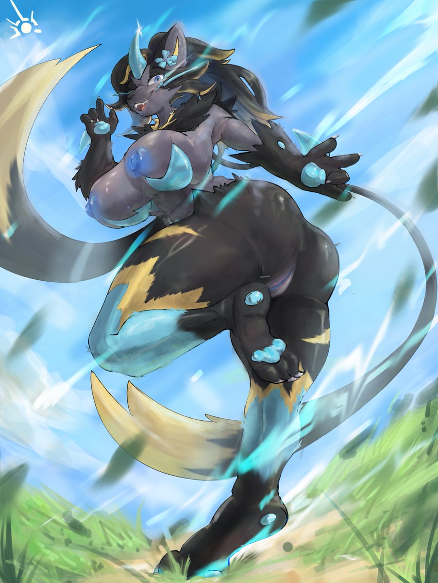 Owlouter's tweet photo. mega alts fanart for @NbanoobSus 
#zeraora  #furry https://t.co/Kz4AvkKPUo