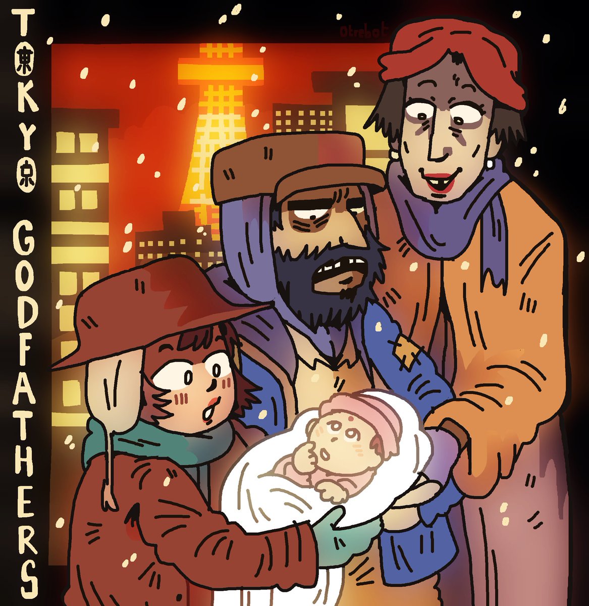 0trebot's tweet image. Tokyo Godfathers