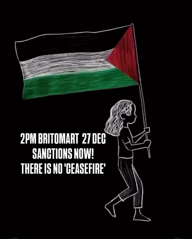 🌦️22 degrees &amp; mixed weather for today's rally for Palestine🇵🇸 in Tāmaki Makaurau Auckland:
2 pm at Te Komititanga Square, Britomart train🚂station at the bottom of Queen Street 👇

Details linked below for this event &amp; others for Palestine🇵🇸 to join this weekend in AoNZ🇳🇿 👇👇