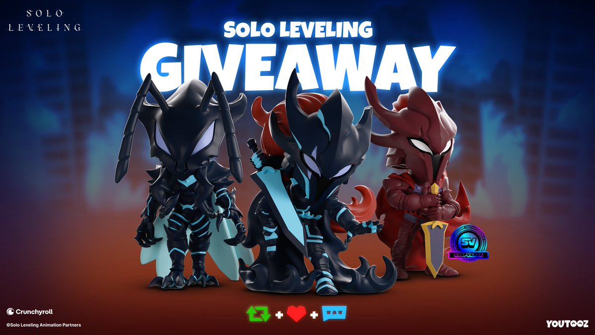 youtooz's tweet image. ⚔️ SOLO LEVELING GIVEAWAY ⚔️

to win the new solo leveling figures retweet &amp;amp; like this post then comment ANIMETOOZ 🔥

3 winners announced on dec 30th 🫡 goodluck!