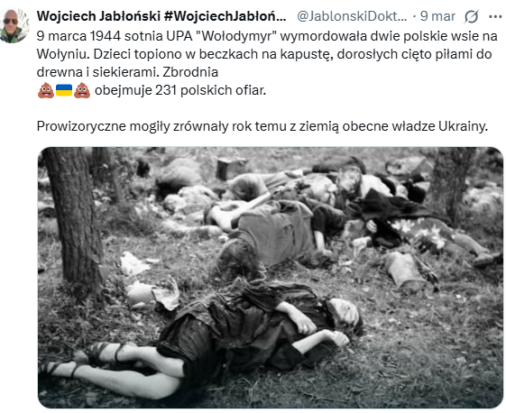 HanterPoen's tweet photo. @HavryshkoMarta Ukraińcy🇺🇦 najpierw wymordowali razem z niemcami 200 000 Żydów w granicach II RP-1939,potem zakrzepieni mordem na polskich Żydach wymordowali 500 000 Polaków ze szczególnym okrucieństwem-#GenocidiumAtrox w latach 1939-47 na #Wołyń i Małopolsce Wsch🇺🇦Ukraina jest faszystowska🟥⬛️ https://t.co/BtSsfwmgkC