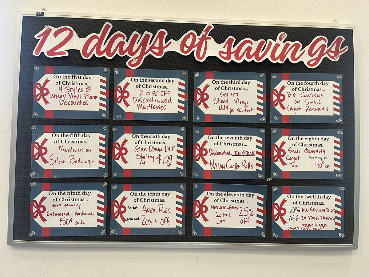 CarpetOutletMI's tweet photo. We’re wrapping up our 12 Days of Savings with a great one!
10% OFF all regular-priced, in-stock flooring, carpet &amp; pad.
Shop now — savings last until the end of December. https://t.co/46mUL5Wtgp