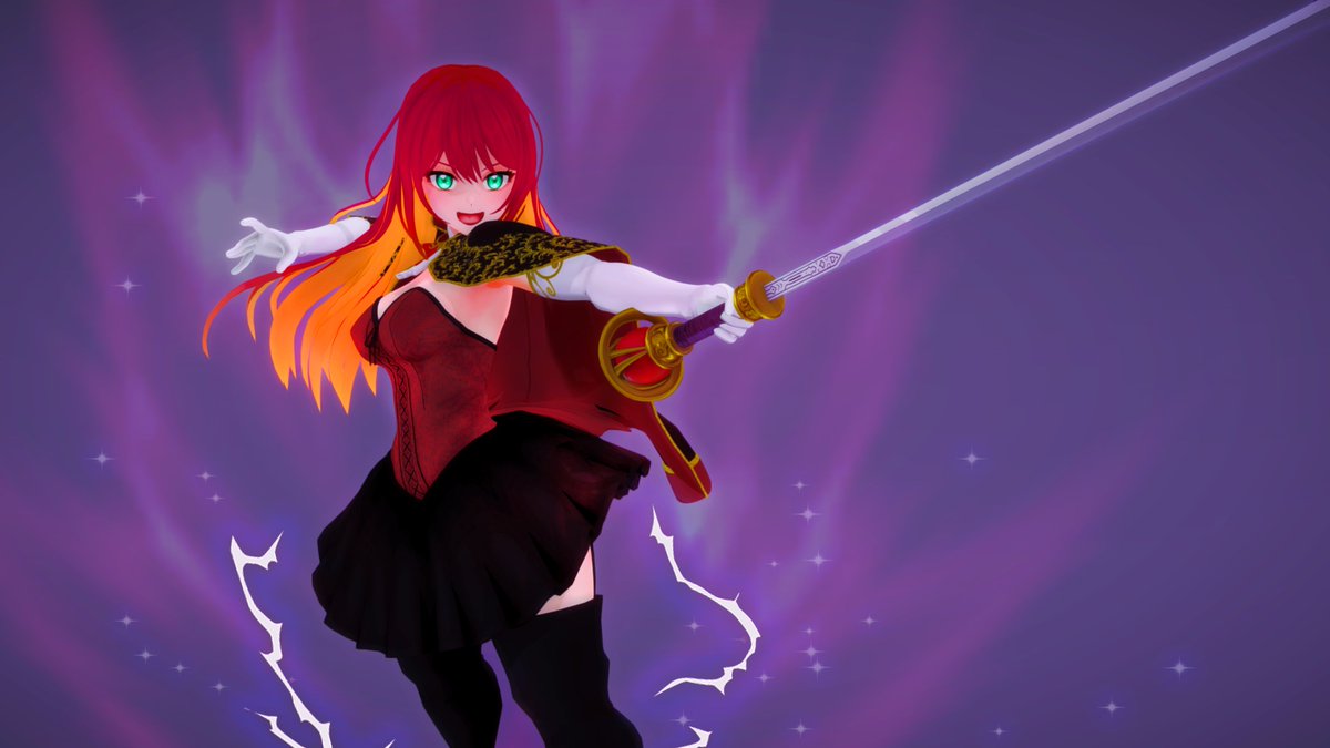 "Have no fear! Minerva Crimson has arrived!"    

A 3D Model I had made for #mahouza (aka Magical Girl Overtime, a novel written by <a href="/WizardVtuber/">Cardon, Scribing Mage</a>)
#3DCG