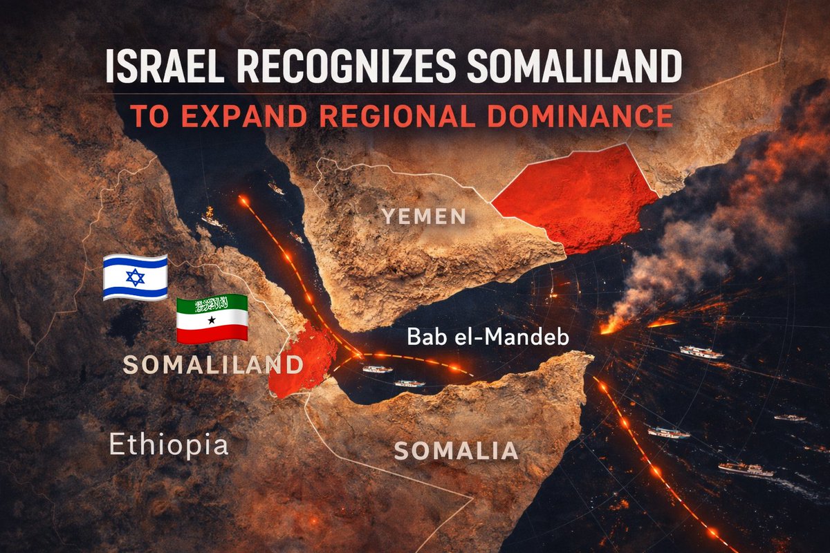 RyanRozbiani's tweet image. ISRAEL RECOGNIZES SOMALILAND TO EXPAND REGIONAL DOMINANCE

This was not a diplomatic gesture.
It was a calculated move to gain leverage without firing a shot.

📝 Earlier this year, Channel 12 reported Israel was in talks with Somaliland and four other countries about resettling…