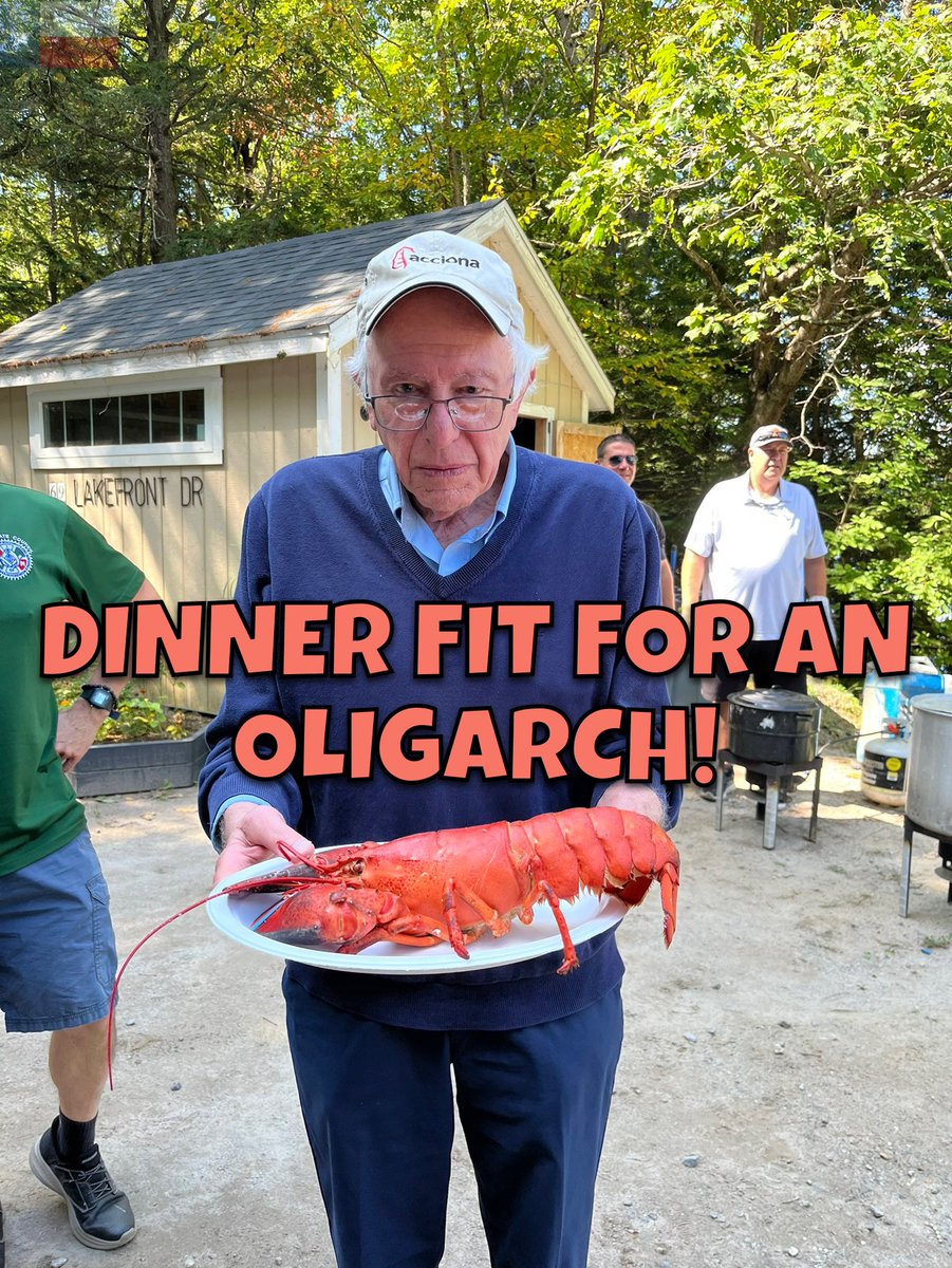 <a href="/BernieSanders/">Bernie Sanders</a> One giant lobster at a time.  Right Bernie?
