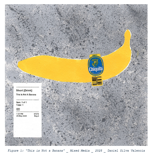 silvadaniel86's tweet photo. One of my masterpieces. I was inspired by the work of art "Comedian," by Italian artist Maurizio Cattelan. You know it as the banana on the wall with duct tape which sold for millions in New York. 
#art #banana https://t.co/nvKQEJJQIM